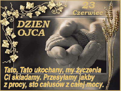 Brokatowa kartka z życzeniami i rączką na Dzień Ojca